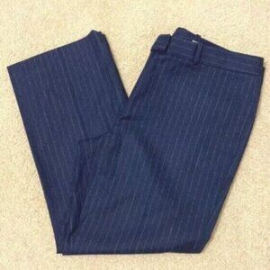 NWOT LEWIT Women's BLUE/White Pin Striped Wool Pants Size 14